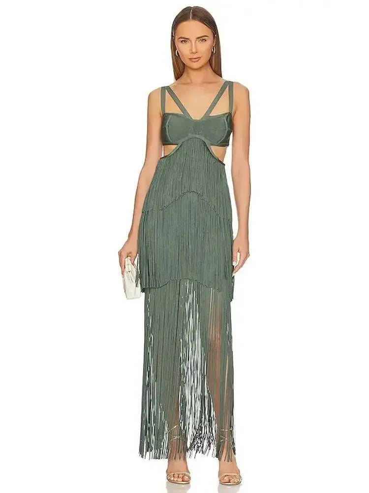 12072493 Fringe Party Street Women's Dress Banquet Bandage Dress - jurk.store