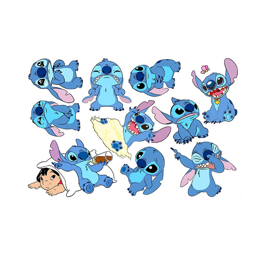 28062438 Stitch Children's Room Decoration Wall Stickers Self Adhesive Cartoon Stitch Broken Wall Baby Room Stickers - jurk.store