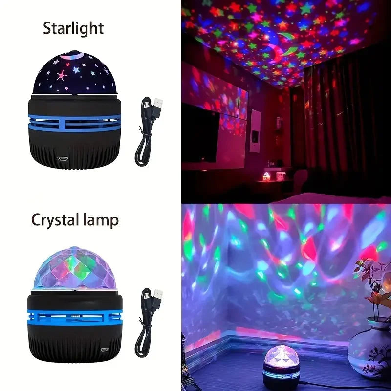 27062477 LED Water Pattern Starry Sky Light Remote Control Aurora Projection Light USB Plug-in Magic Ball Stage KTV Hotel Laser Light - jurk.store