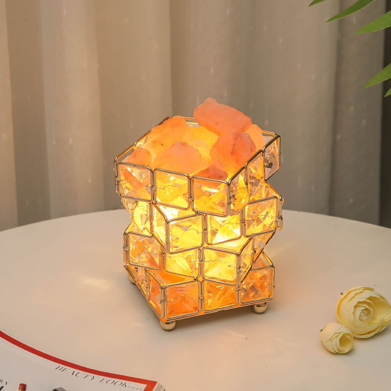 28062446 USB Crystal Table Lamp Three Color Dimming Magic Cube Stone Romantic Atmosphere Lights Bedroom Bedside Night Light For Home Room - jurk.store