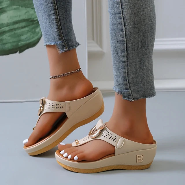 AE072437 Summer Women's Sandals Rome Wedges Slippers Causal Platform Beach Shoes Plus Flip Flops Comfortable Ladies Slides - jurk.store